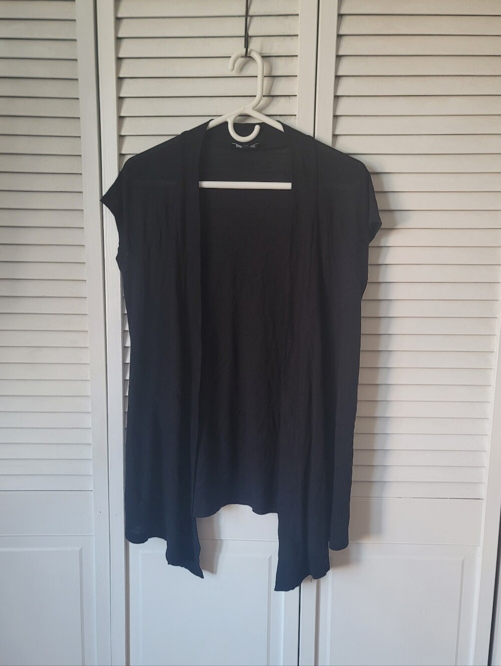 EXPRESS Black Open-Front Draped Tunic Cardigan, Size S